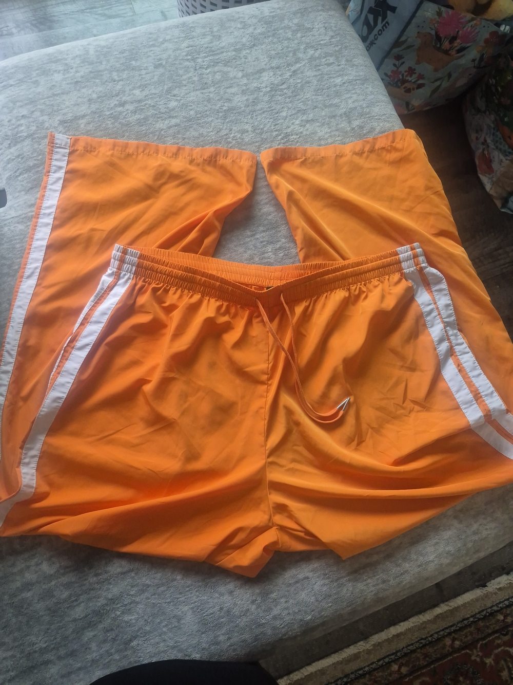 wild fable Orange Track Pants with White Side Stripes